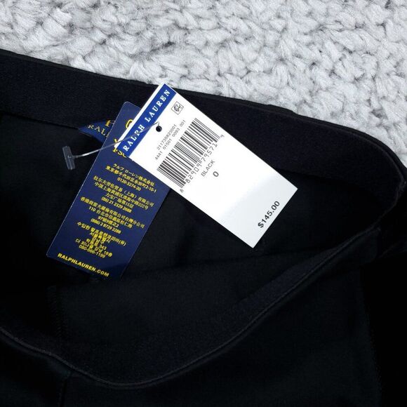 Polo Ralph Lauren Velvet Side Stripe Black Skinny Pants Ankle Zip Size 0 - Picture 6 of 12